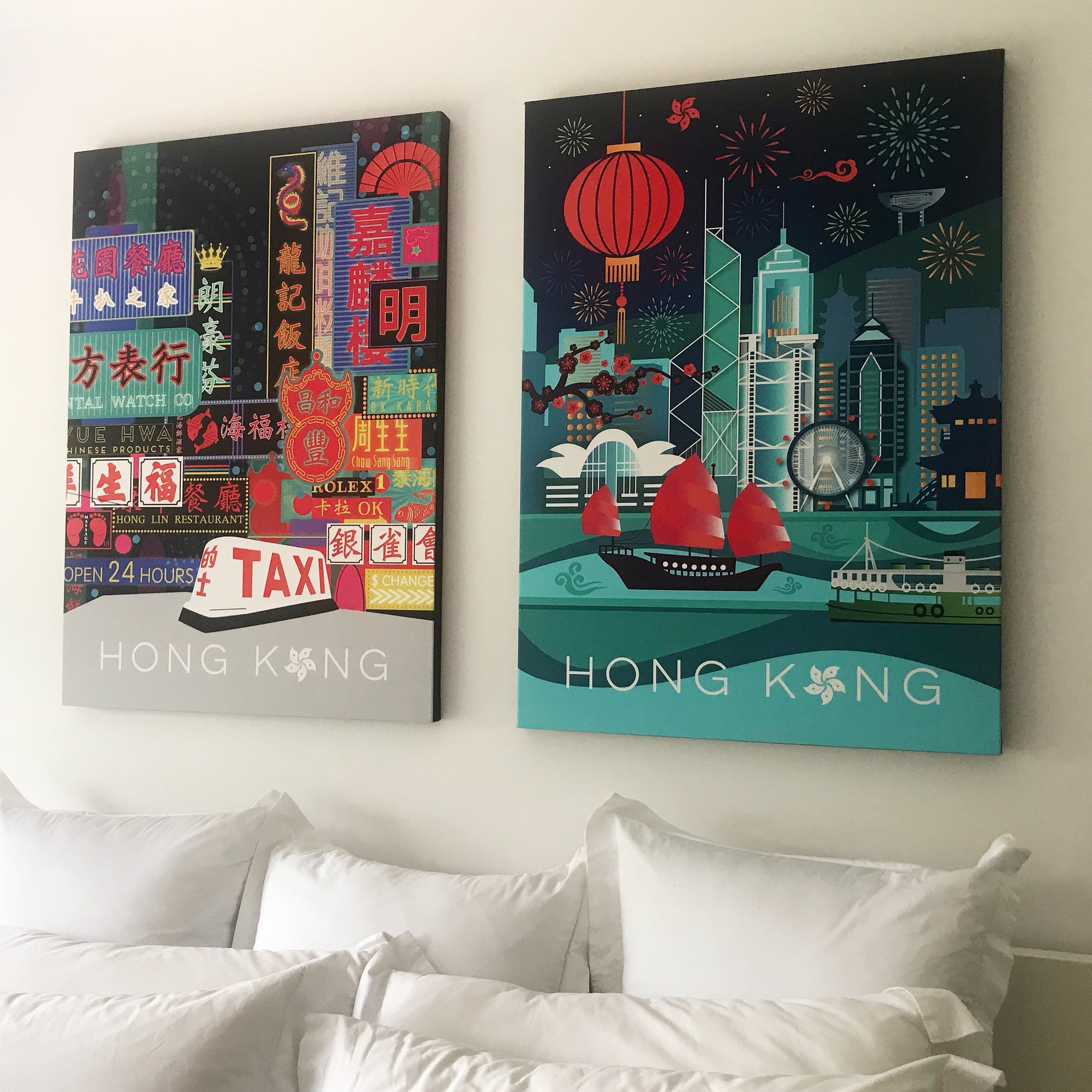 Hong Kong City Neon Canvas