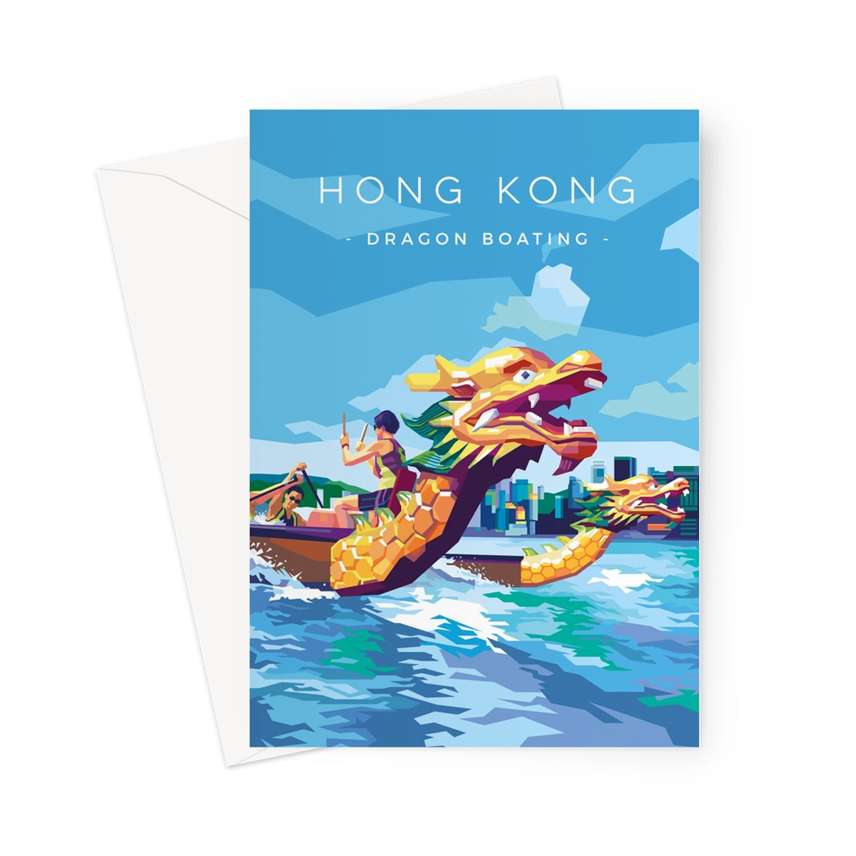 Hong Kong Travel - Dragon Boating Greeting Card