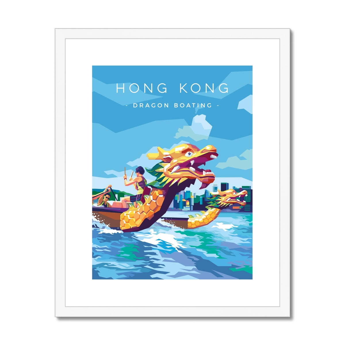 Hong Kong Travel - Dragon Boating Framed & Mounted Print