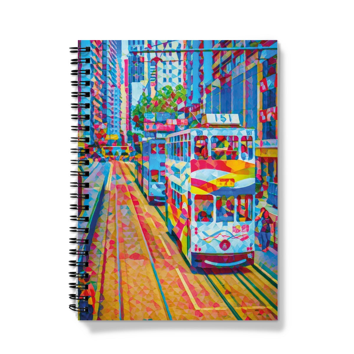 Mosaic Style Colour Pop - Hong Kong Tramsways Notebook