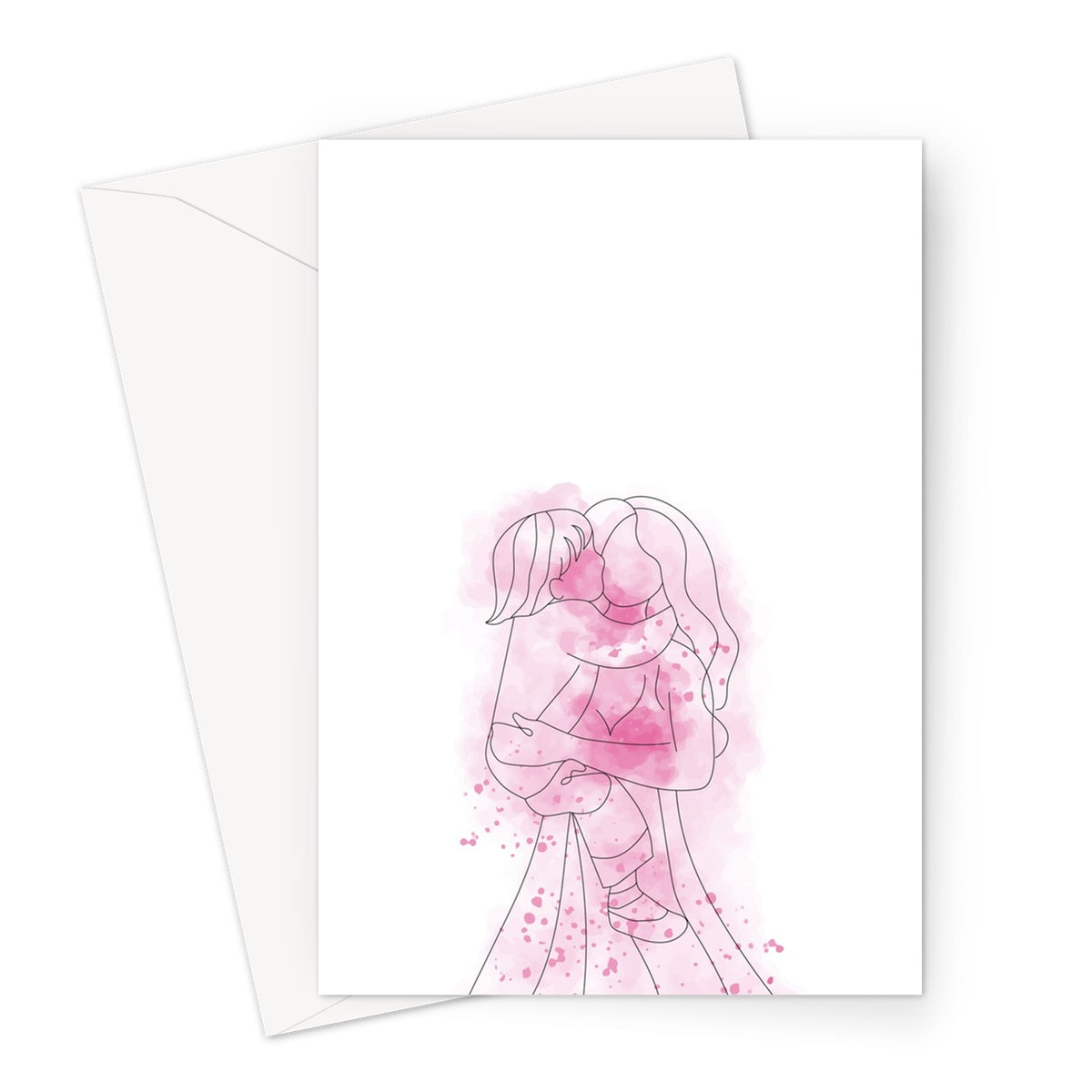 Mother and Child Line Drawing Greeting Card