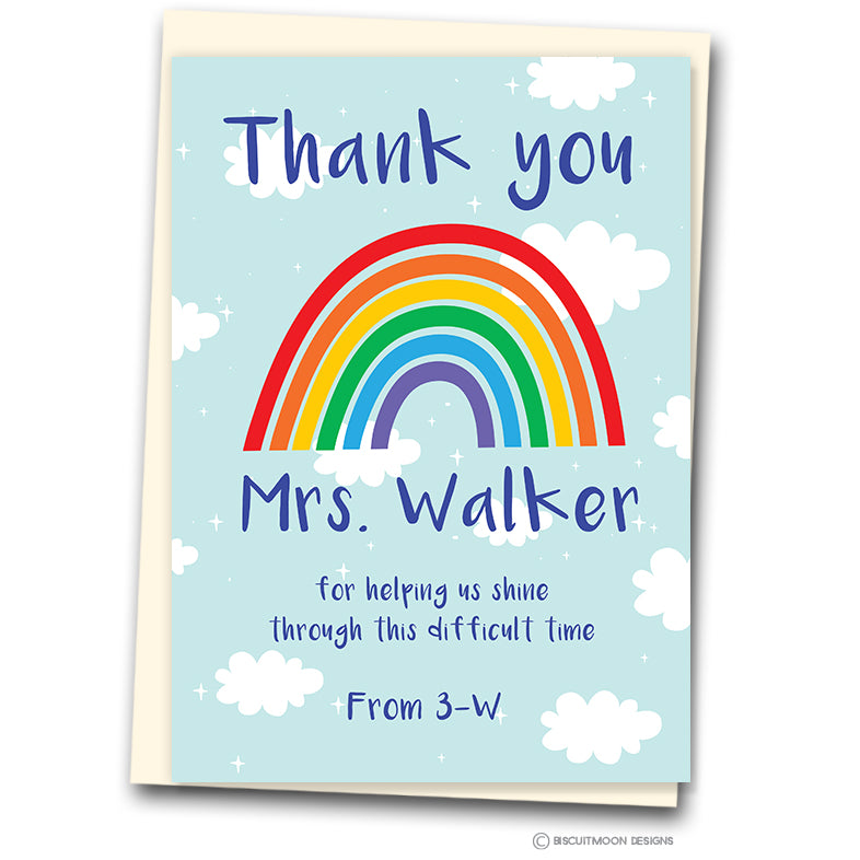 A4 Rainbow Sky Teacher Card