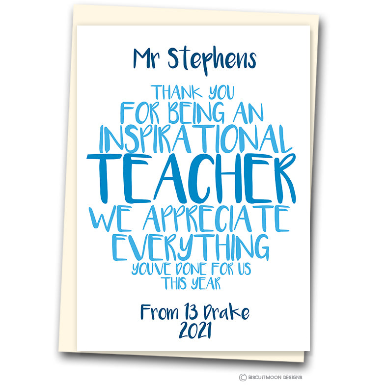 A4 Inspirational Teacher Card