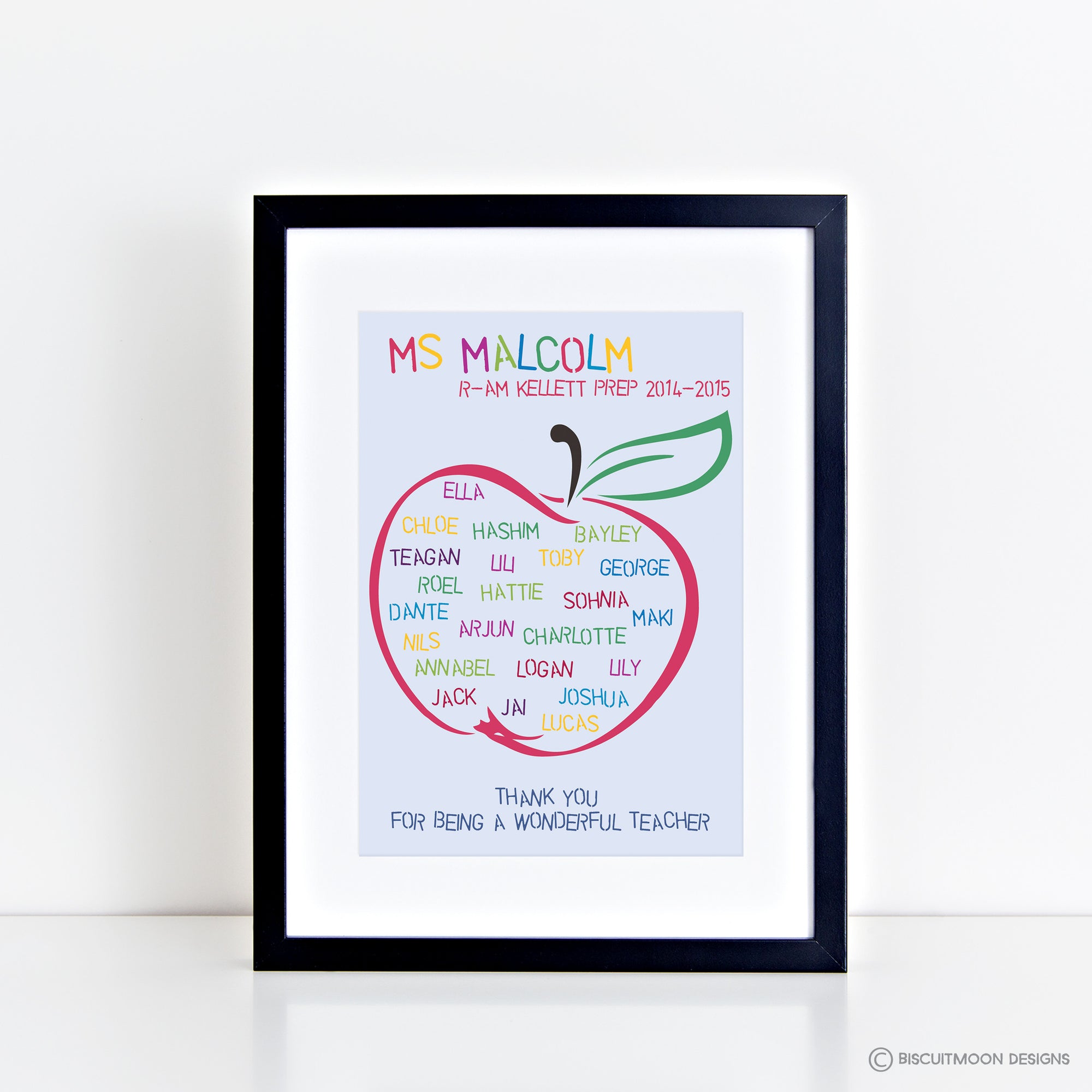 An Apple for my Teacher Personalised Class Print