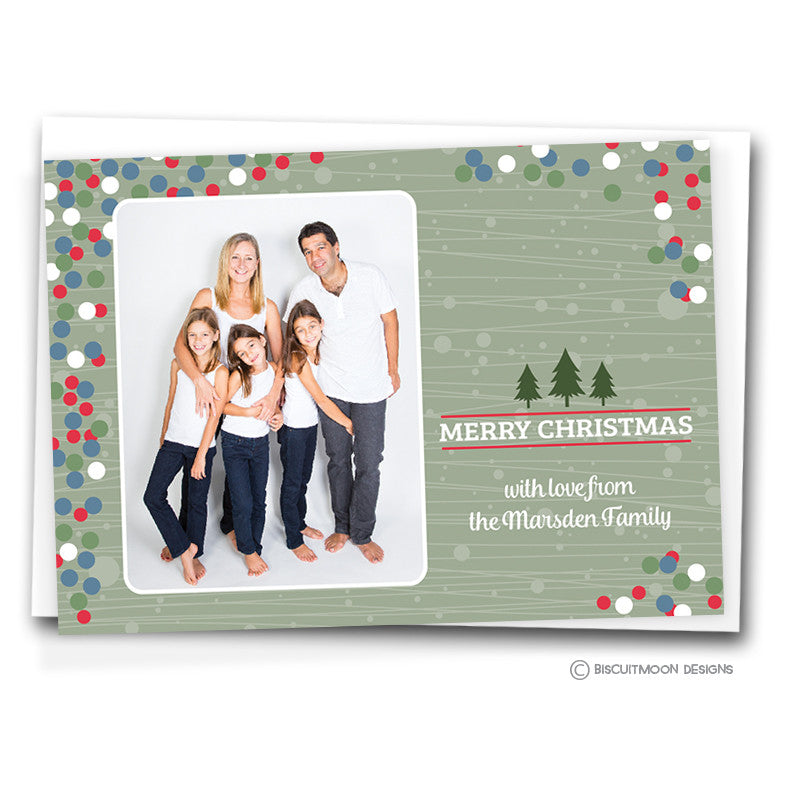 Merry Confetti Personalised Christmas Cards