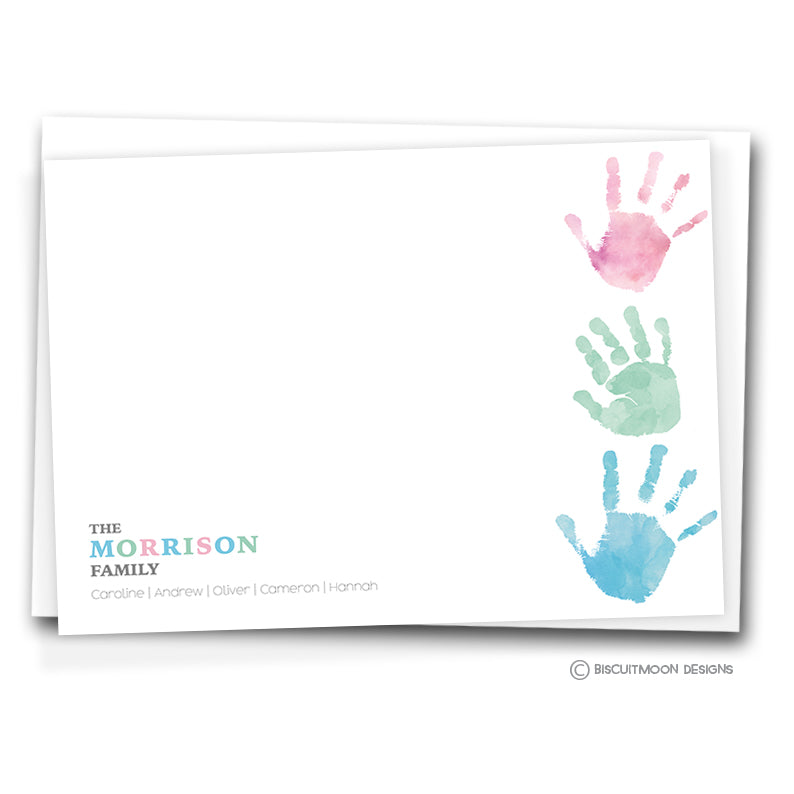 Family Handprint Correspondence Cards