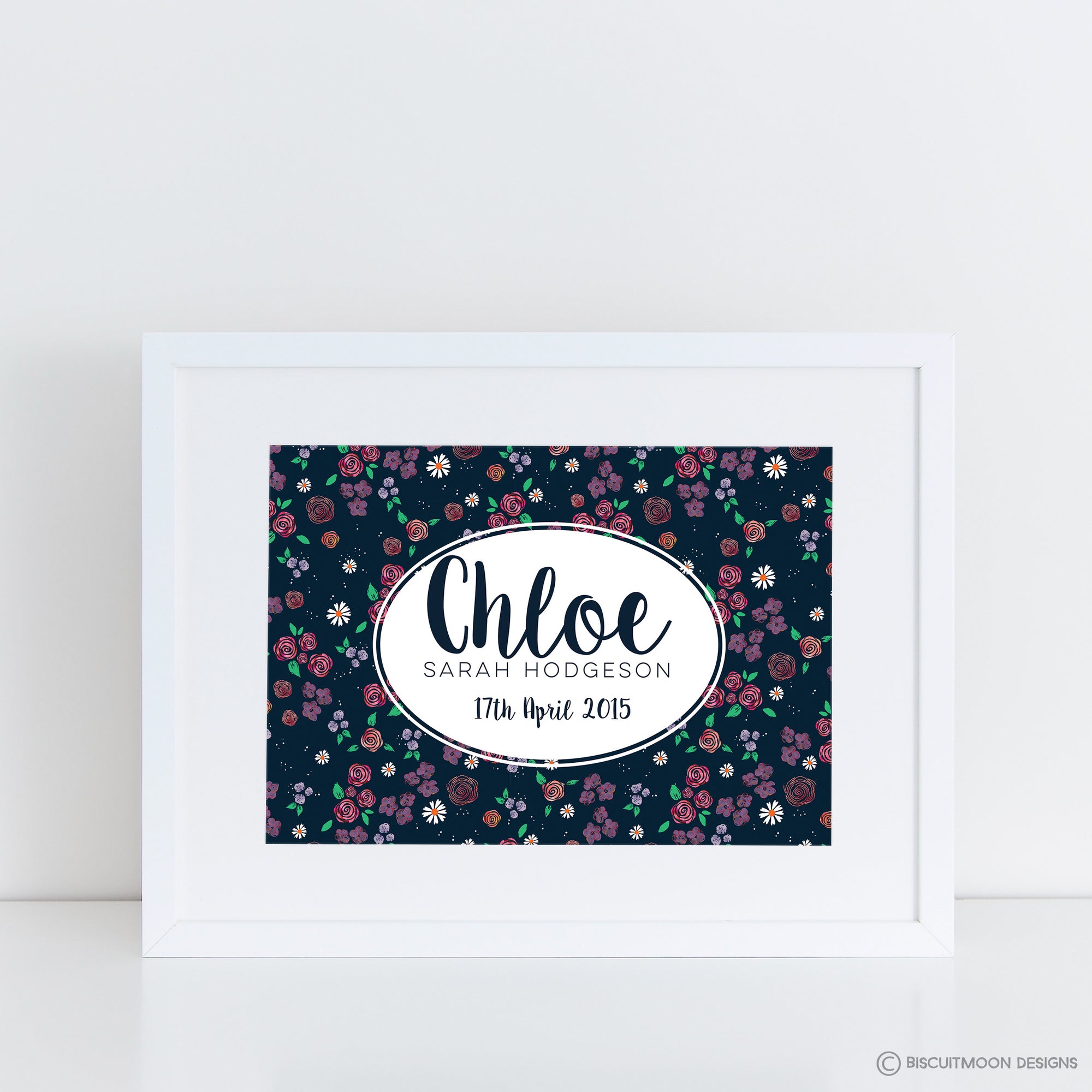 Country Floral Kids Name Print