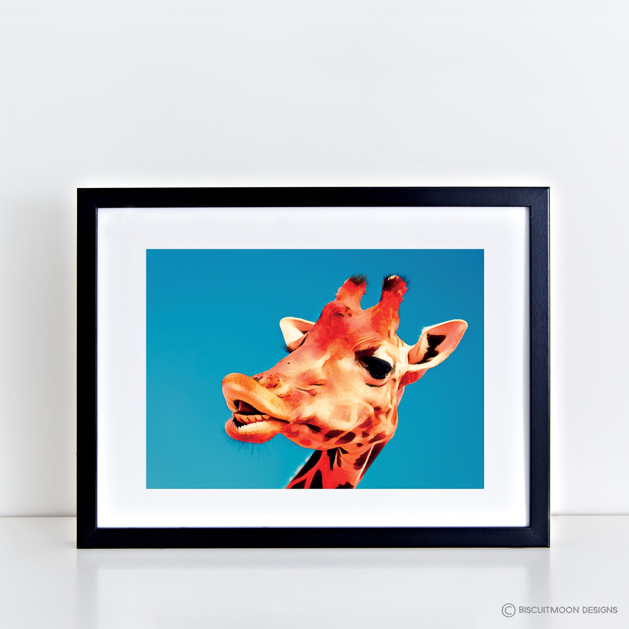 Laughing Giraffe Digital Art Print
