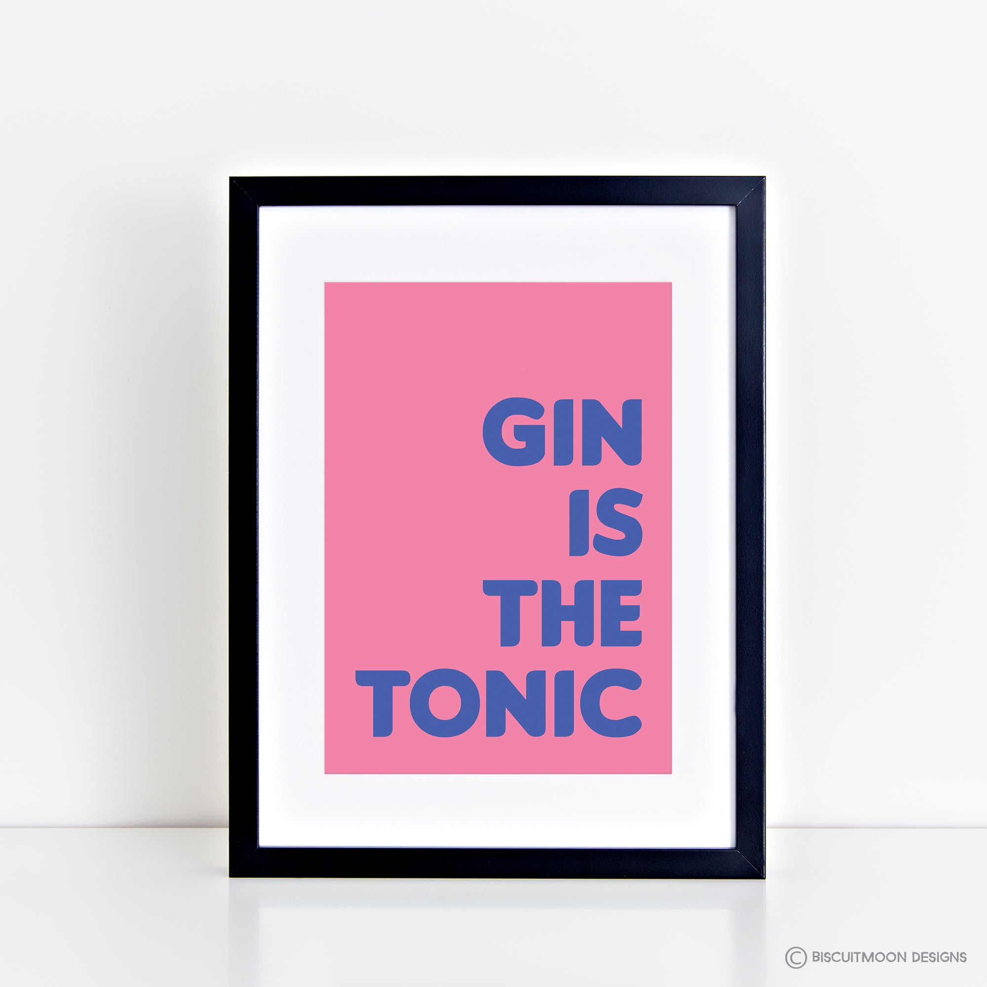 Gin is the Tonic (Purple on Pink) Print