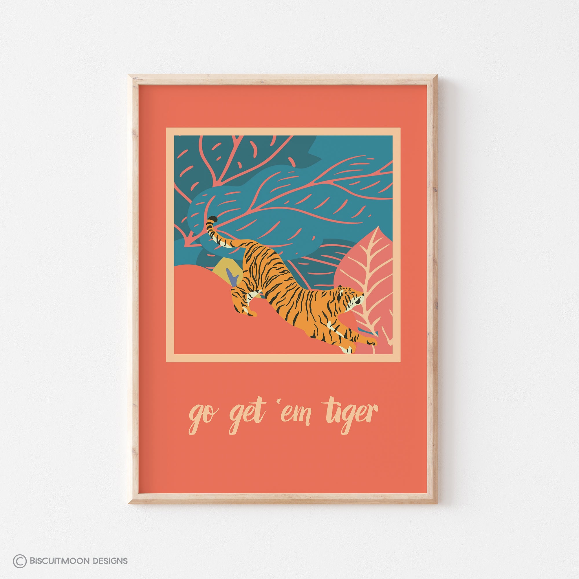 Go Get 'Em Tiger - Peach Print