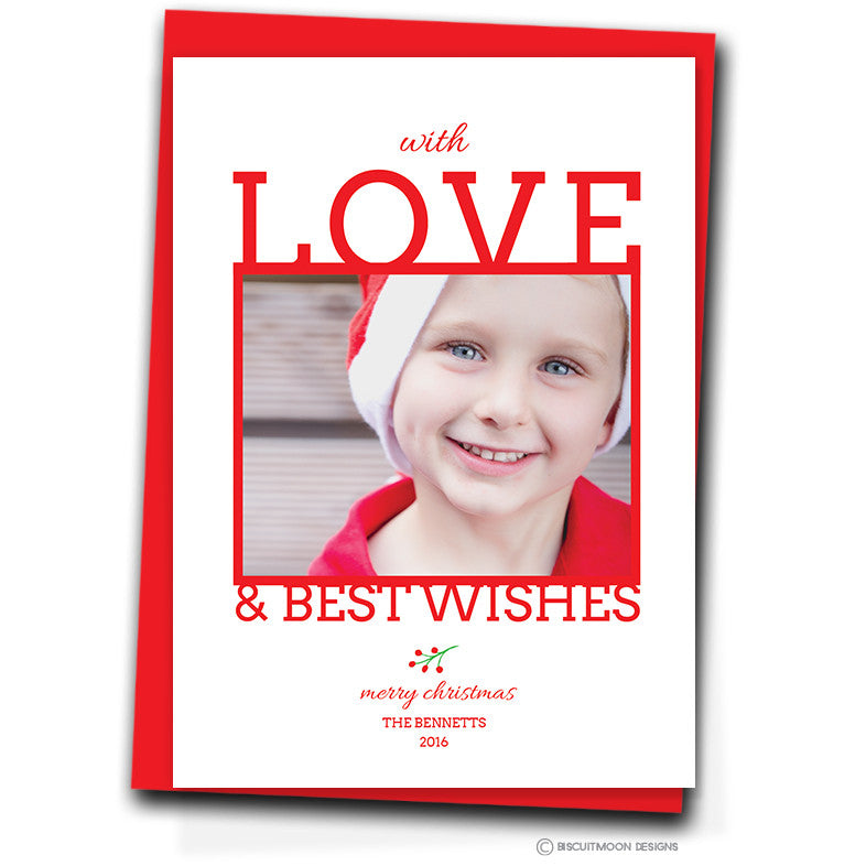 Love & Best Wishes Personalised Christmas Cards