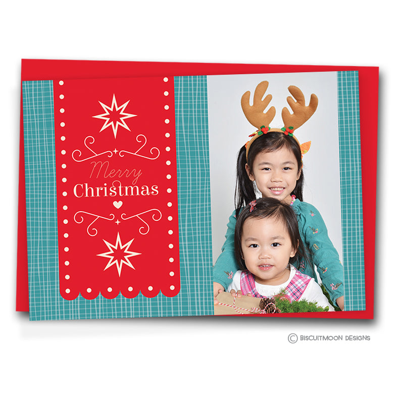 Christmas Ribbon Personalised Christmas Cards