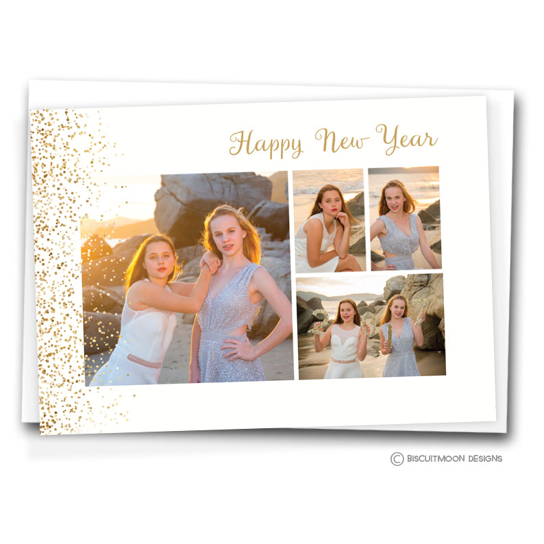 New Year Glitter Personalised Cards