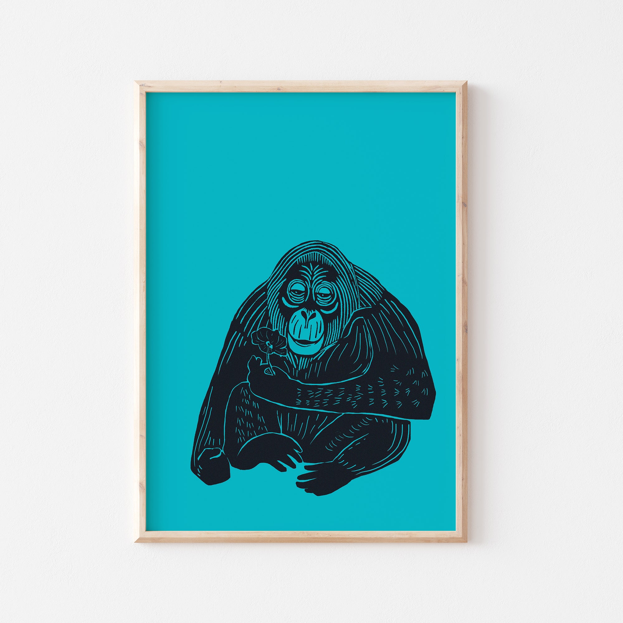 Orangutan Aqua Print