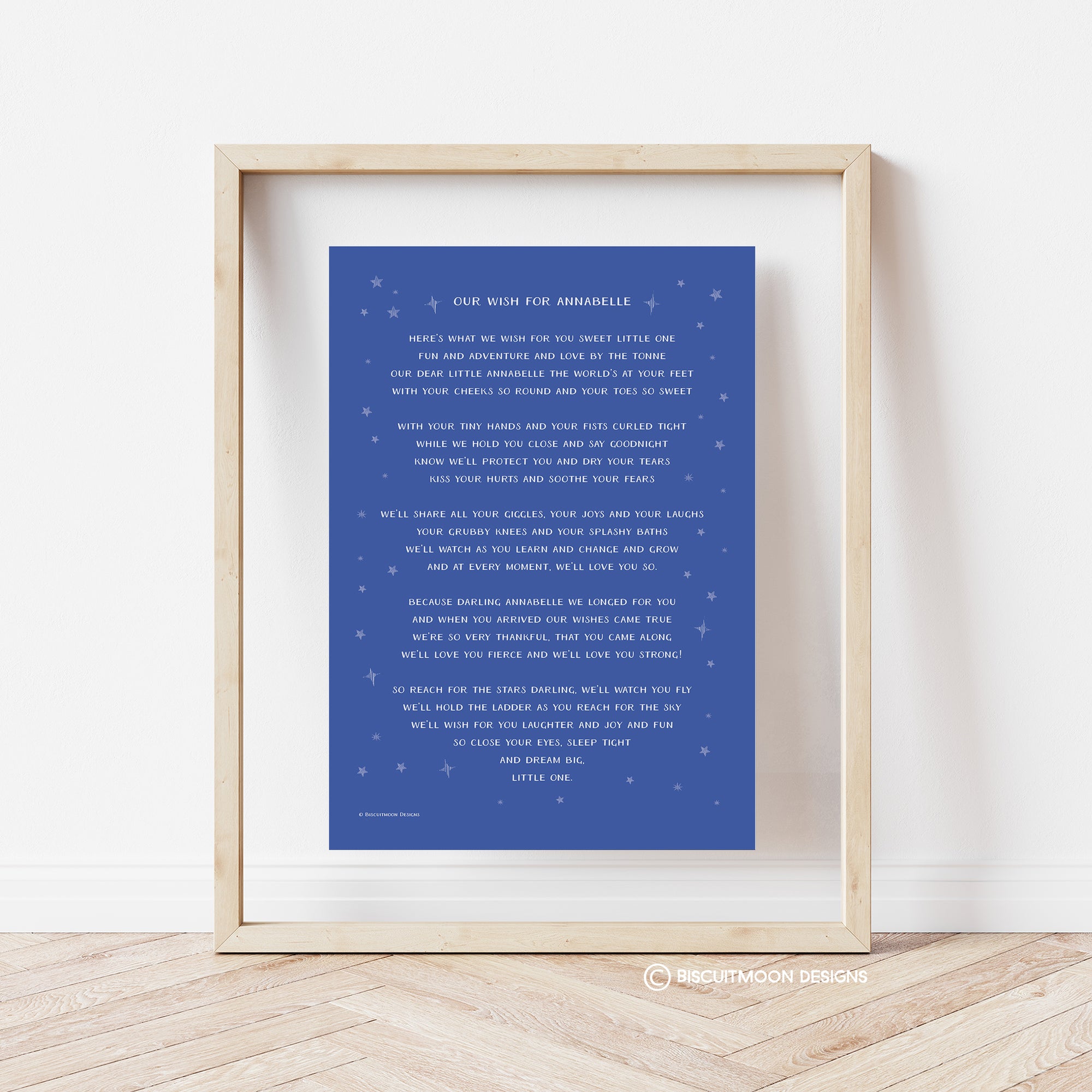 Our Wish for You Personalised Poem Print for a Child