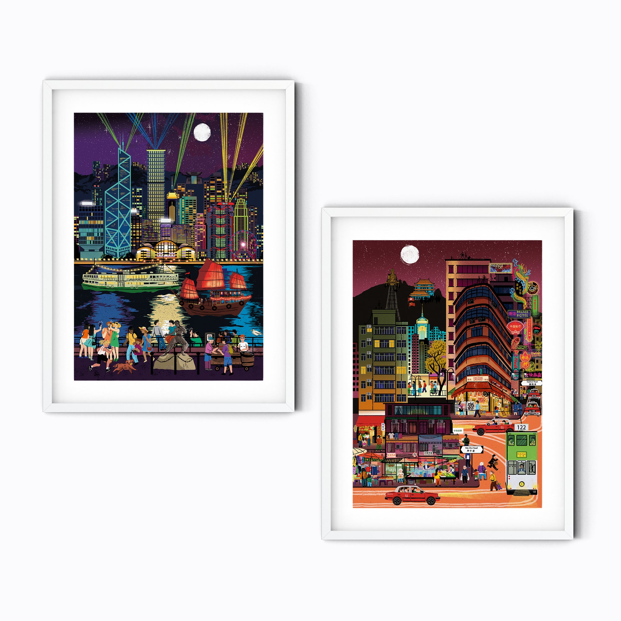 Fantasy Cityscapes - Hong Kong After Dark Print