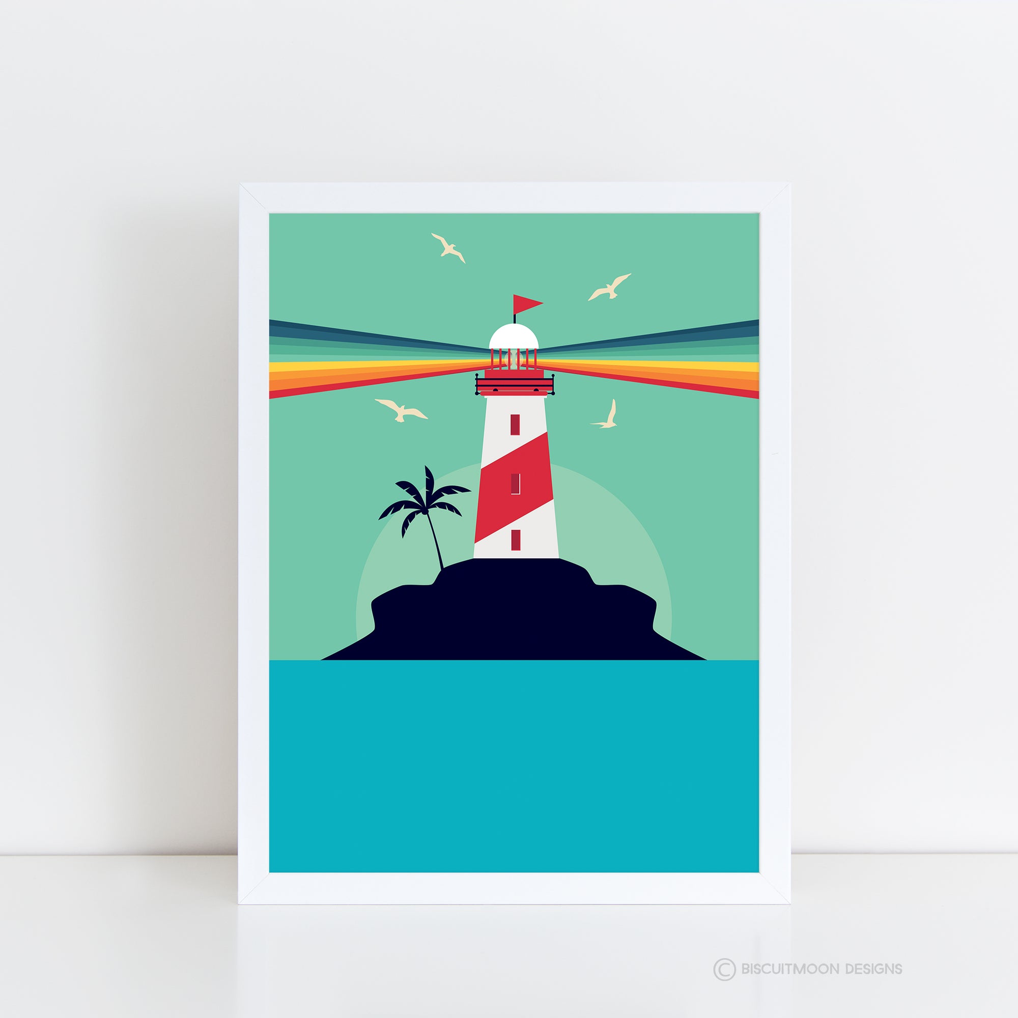 Rainbow Lighthouse Print