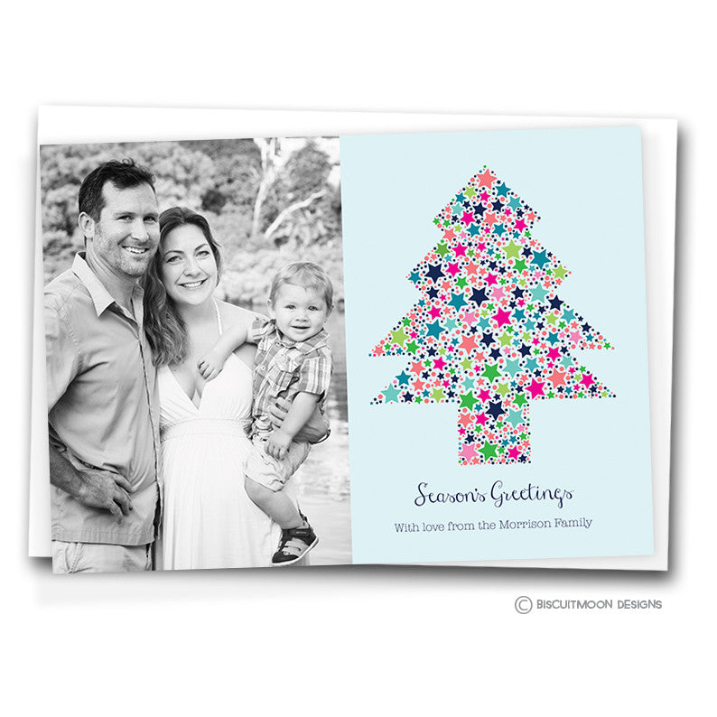 Star Tree Personalised Christmas Cards