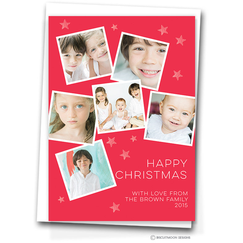 Scattered Stars Personalised Christmas Cards