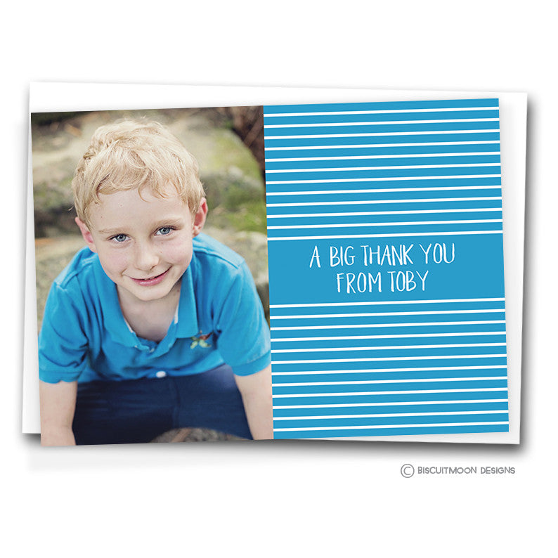 Photo and Stripes Kids Personalised Notecards