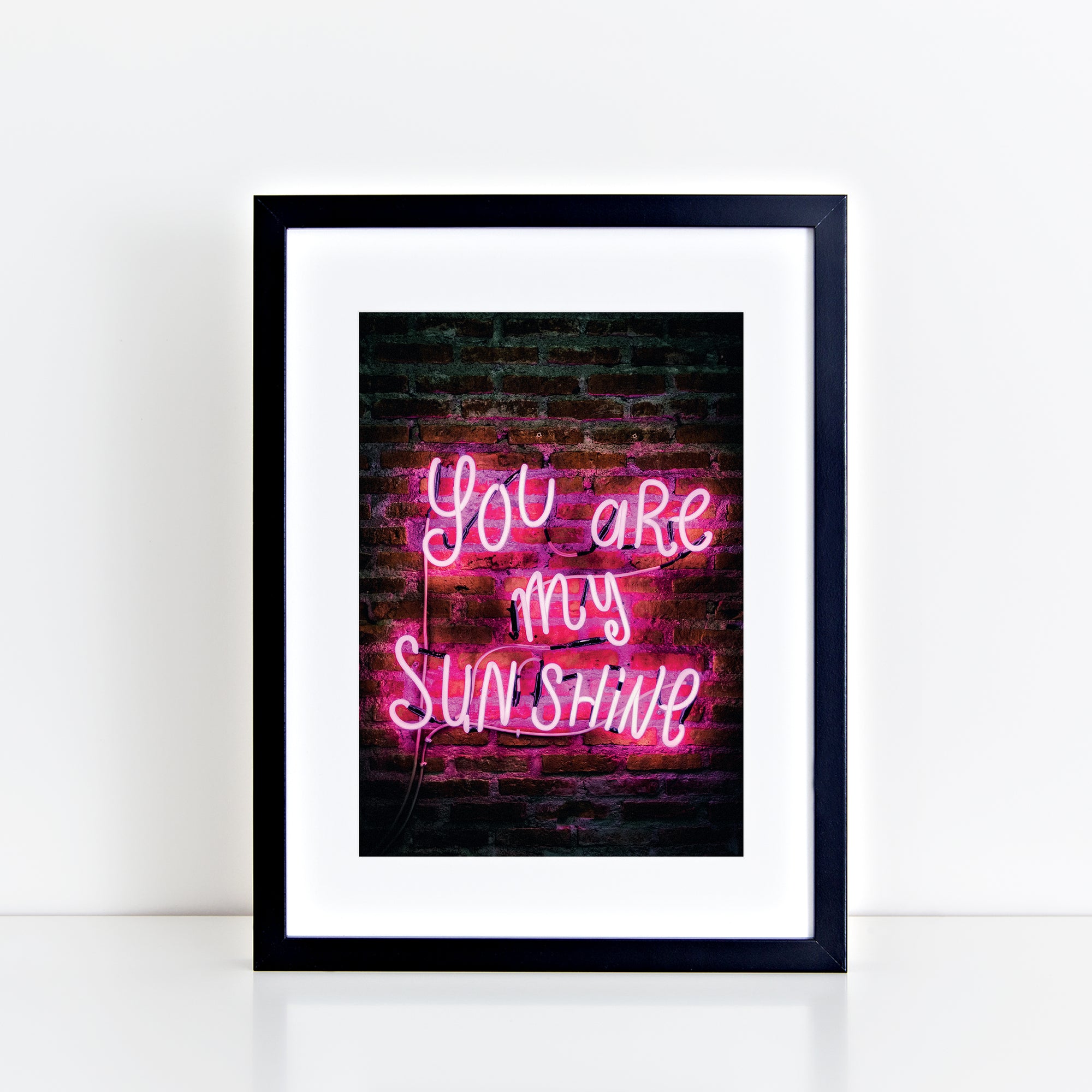 You Are My Sunshine Neon Pink Print