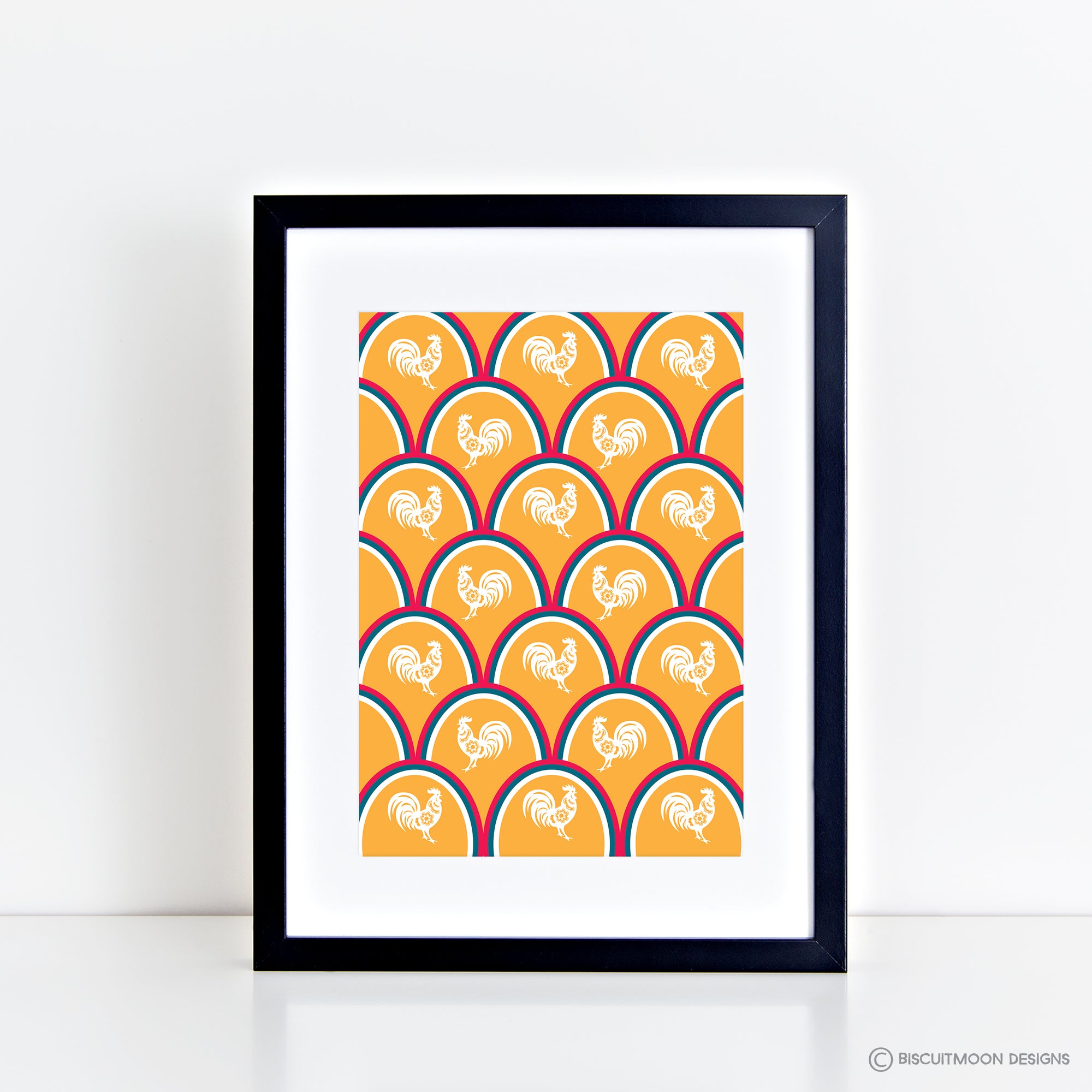 Chinese Zodiac - Rooster Scallop Print
