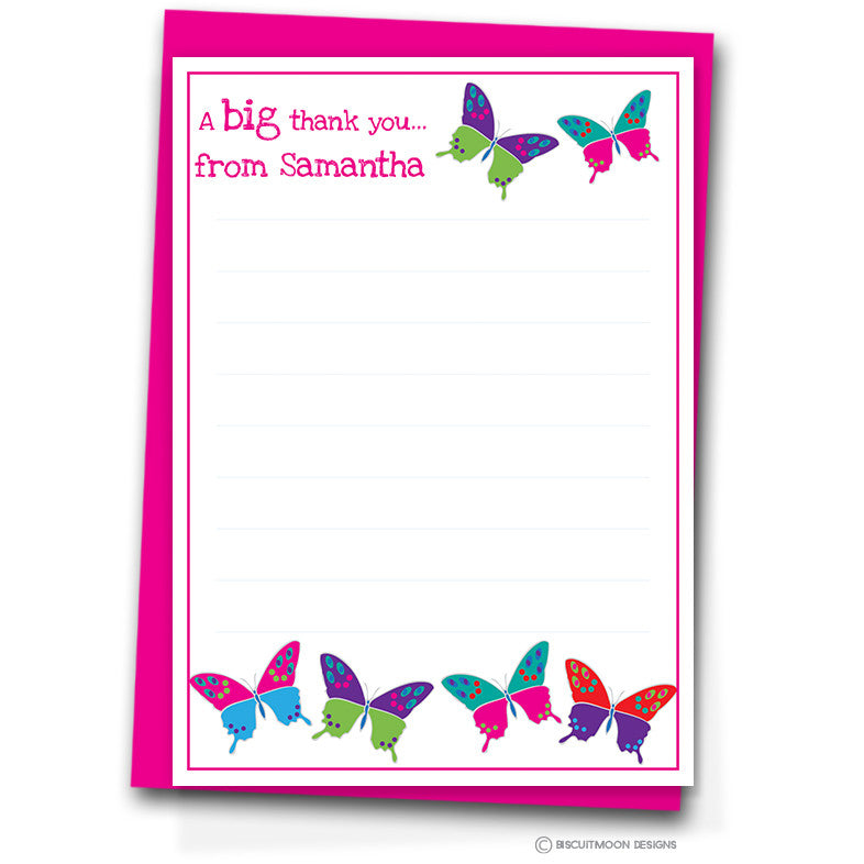 Butterflies Kids Personalised Notecards