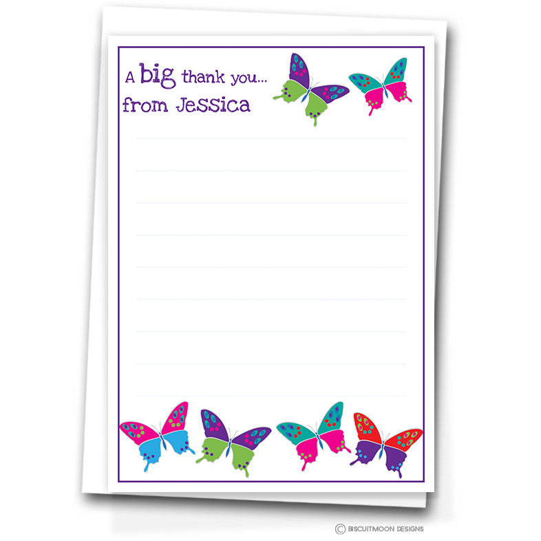 Butterflies Kids Personalised Notecards