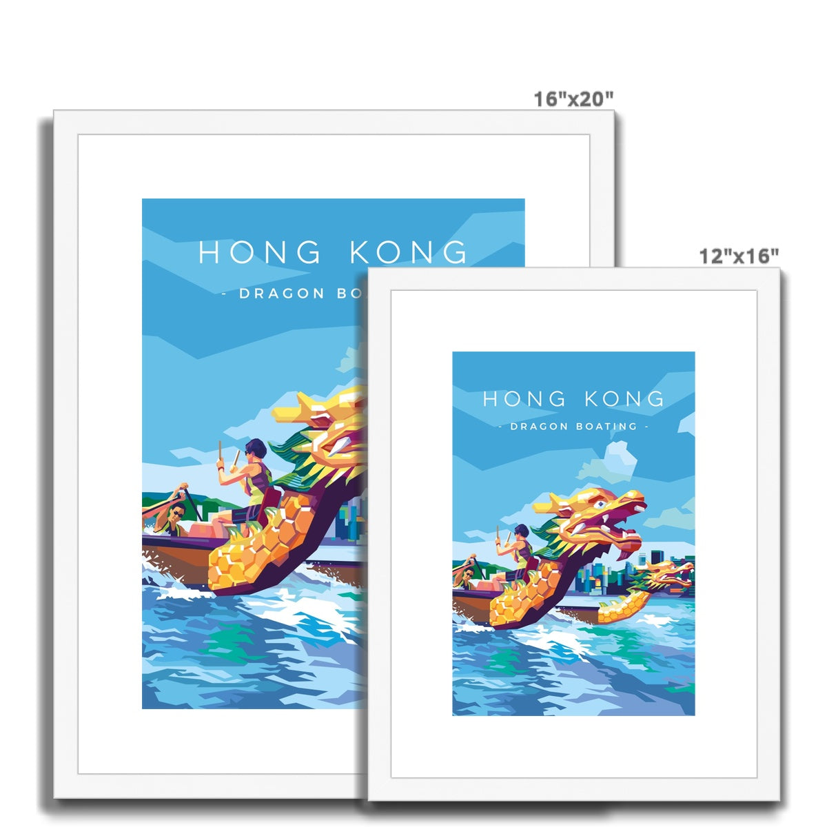 Hong Kong Travel - Dragon Boating Framed & Mounted Print