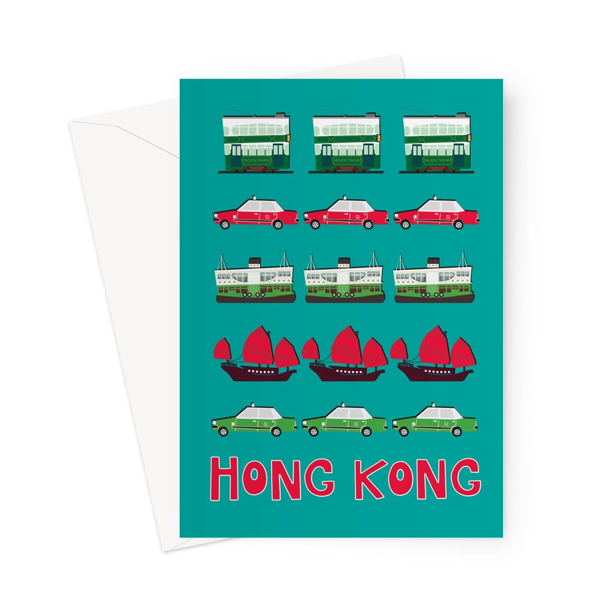 Hong Kong Mixed Transport Greeting Card