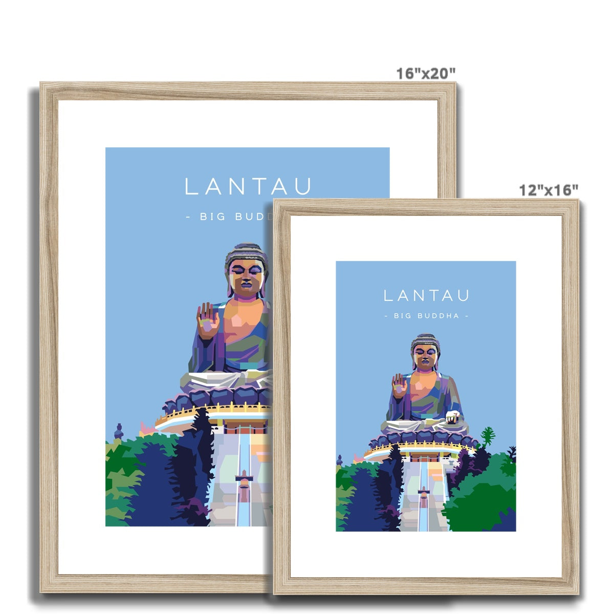 Hong Kong Travel - Lantau Big Buddha Framed & Mounted Print