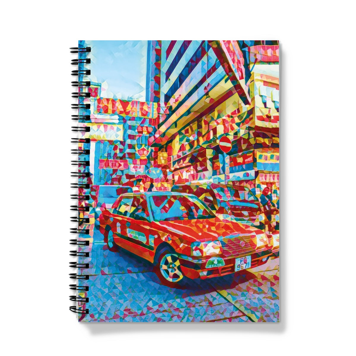 Mosaic Style Colour Pop - Hong Kong Taxi Notebook