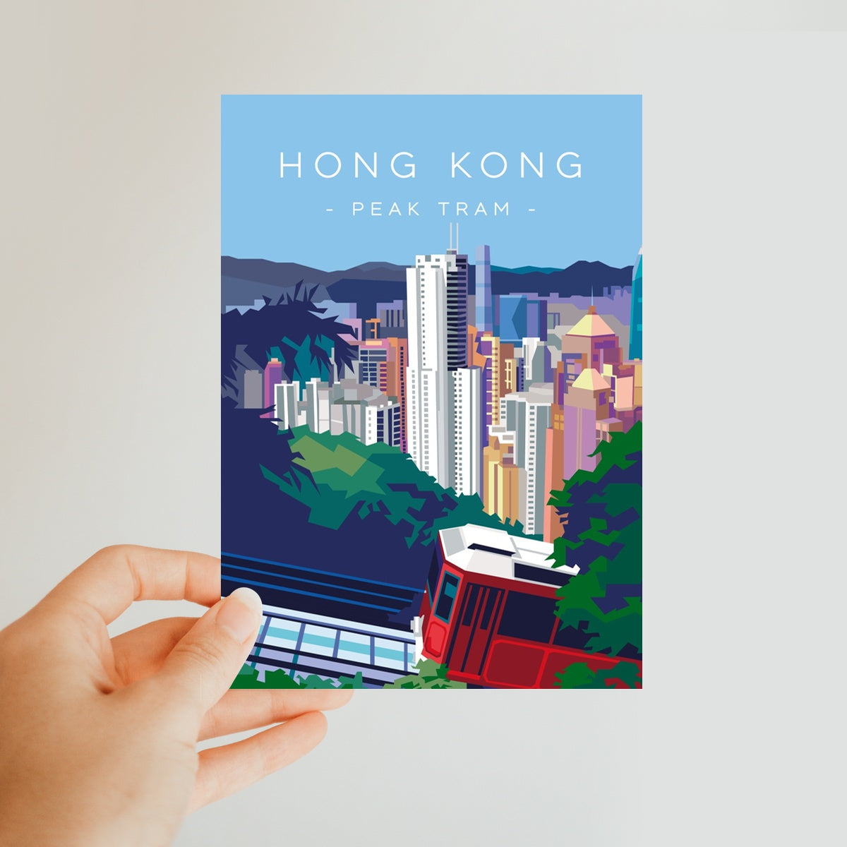 Hong Kong Travel - Peak Tram Classic Postcard