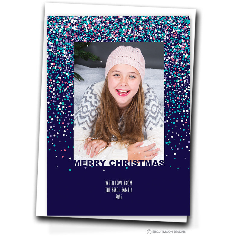 Happy Confetti Personalised Christmas Cards