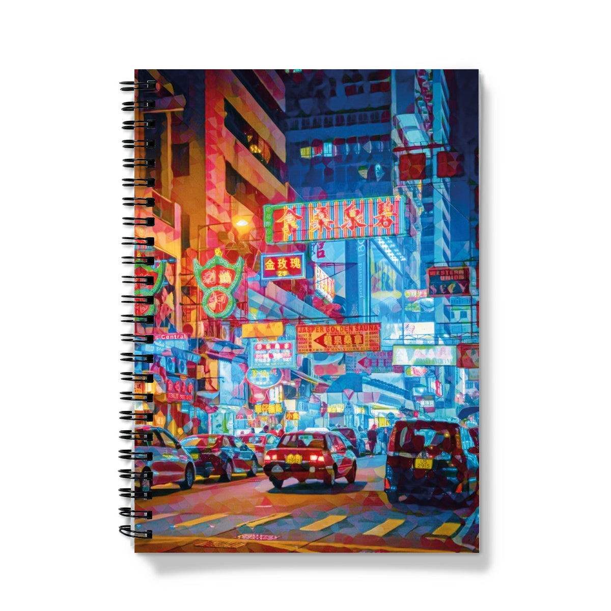 Mosaic Style Colour Pop - Hong Kong Street Scene Notebook