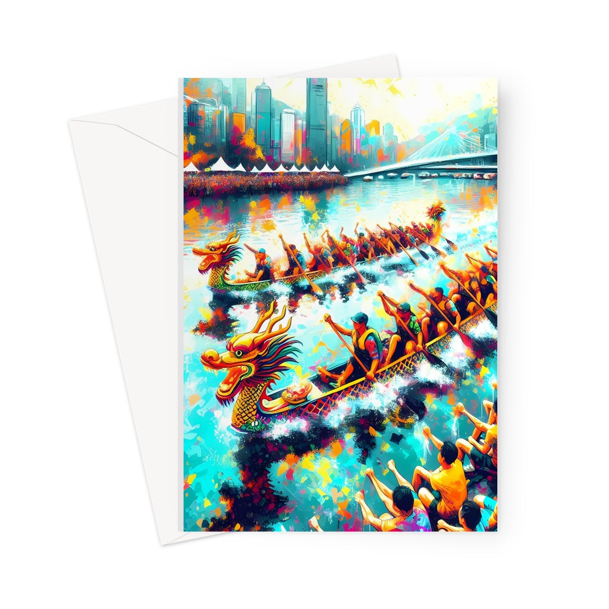 HK Rainbow Series - Dragon Boating Greeting Card