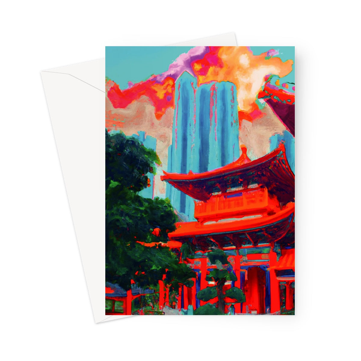 Hong Kong Impressions Chinese Temple Greeting Card