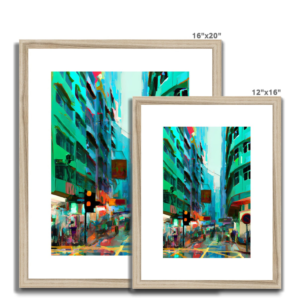 Hong Kong Impressions - Street Scene Framed & Mounted Print