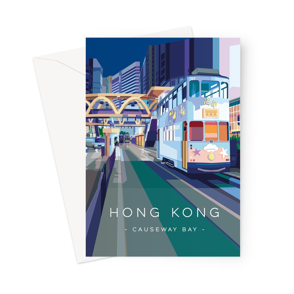 Hong Kong Travel - Causeway Bay  Greeting Card