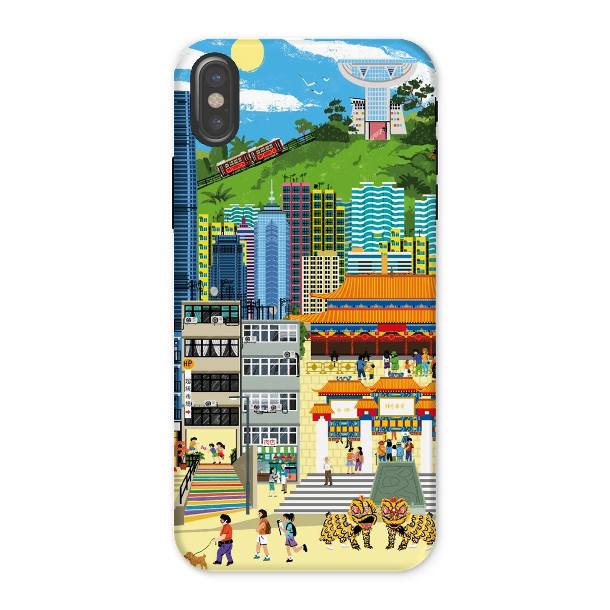 Fantasy Cityscapes Hong Kong Market Tough Phone Case