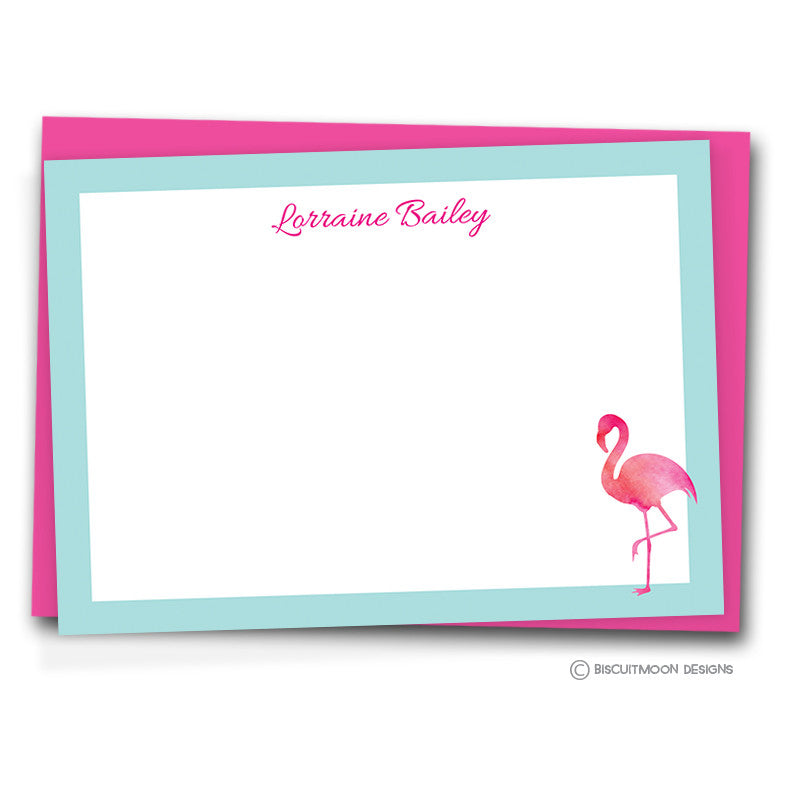 Single Flamingo Correspondence Cards