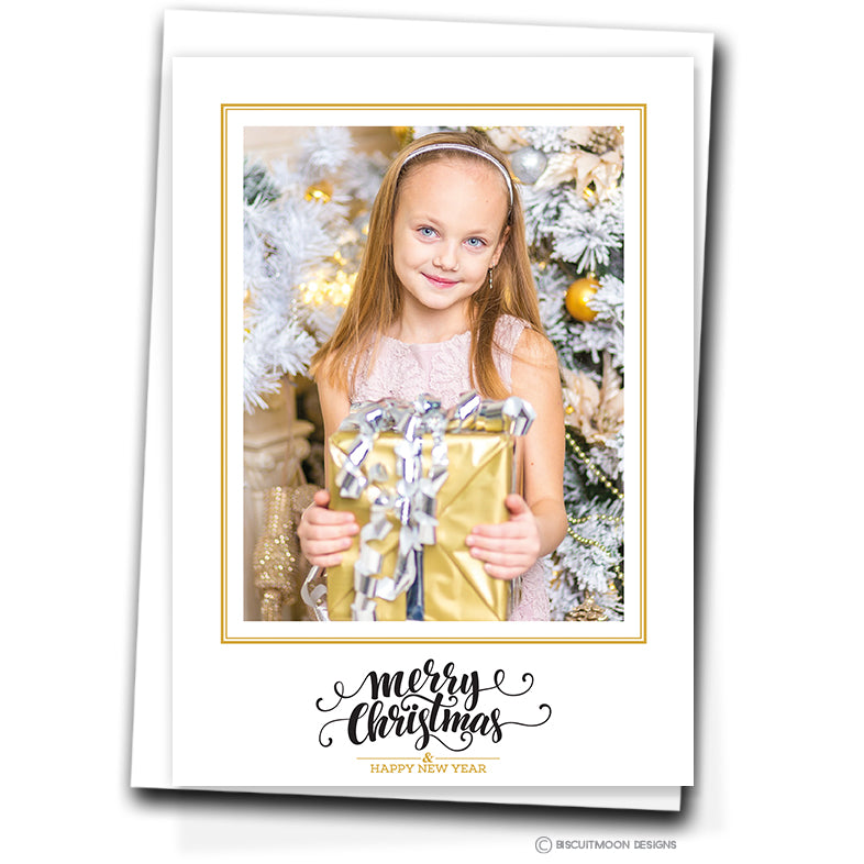 Gold Frame Personalised Christmas Cards