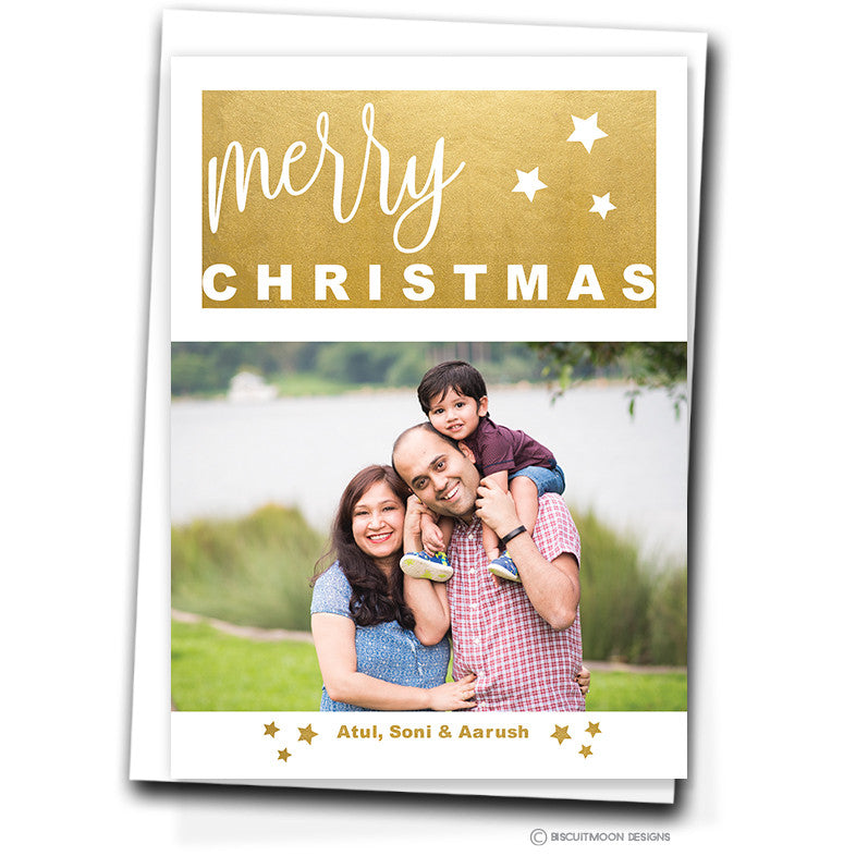 'Gold Plated' Personalised Christmas Cards