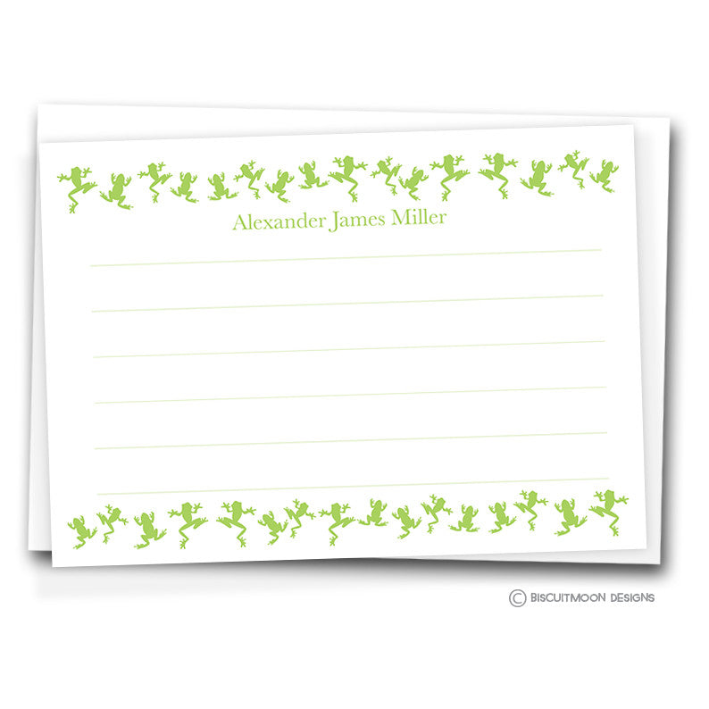 Jumping Frogs Kids Personalised Notecards