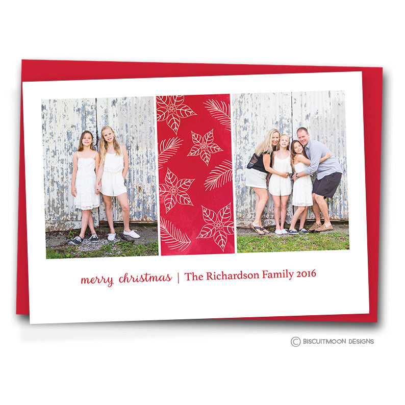 Poinsettia Personalised Christmas Cards