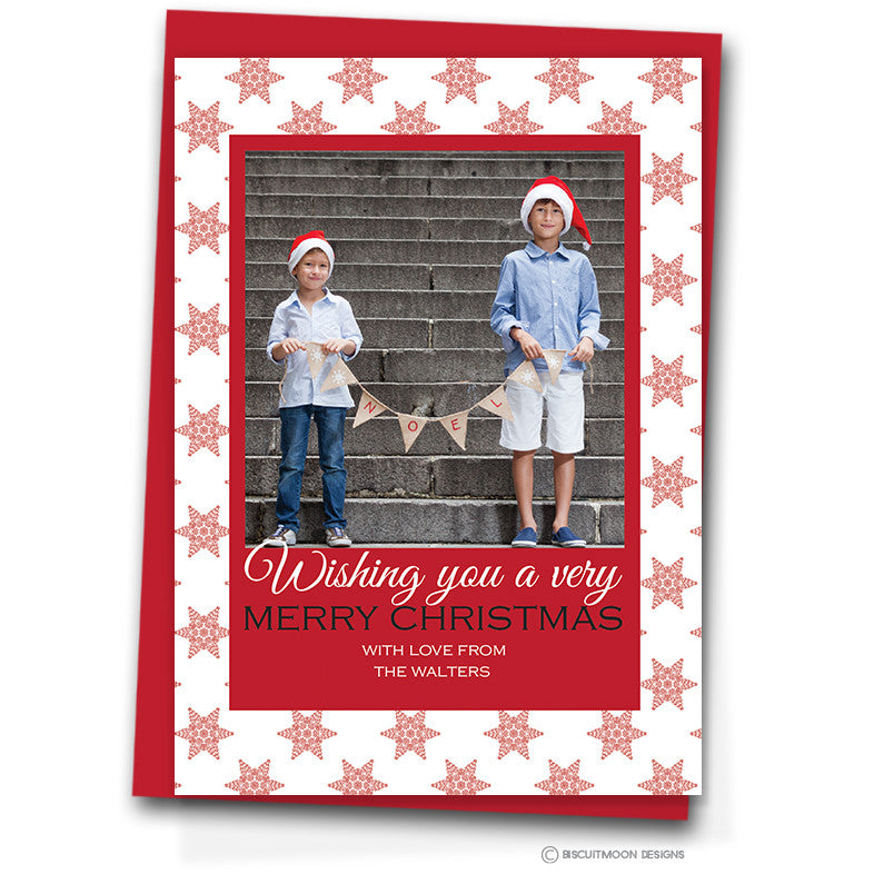 Snowflake Stars Personalised Christmas Cards